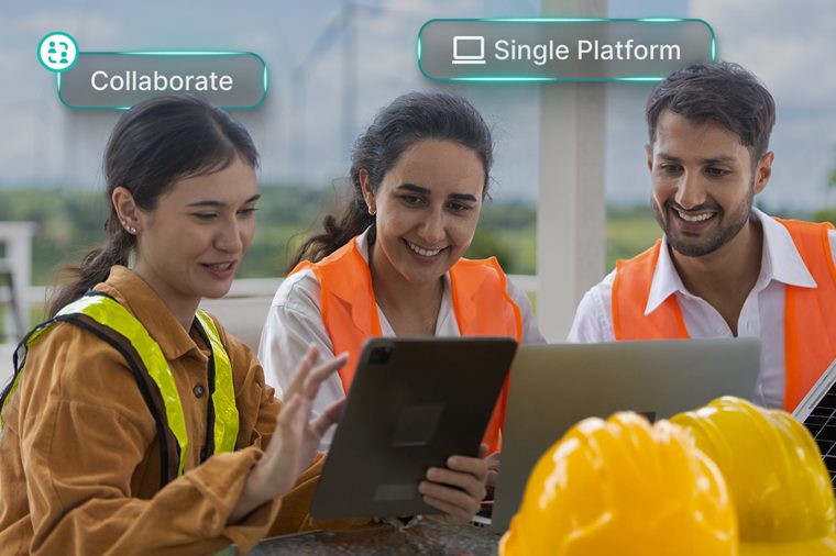 Contractors and consultants collaborating on a single platform at site