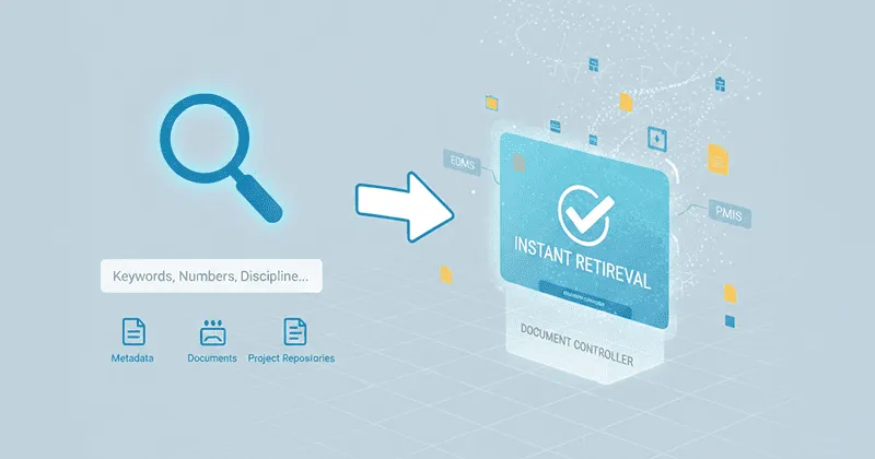 Metadata search returning a document instantly from a large project repository